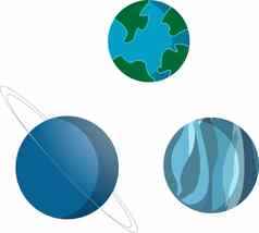 蓝色的行星地球海王星天王星