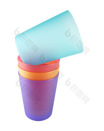 色彩斑斓的塑料杯