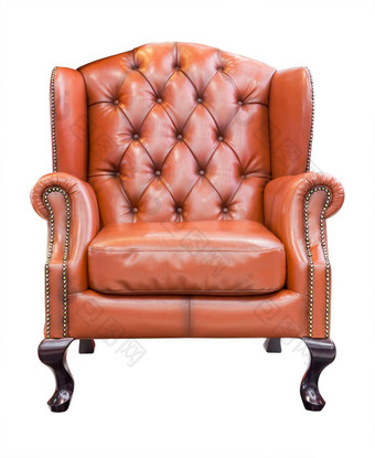 橙色奢侈品扶手椅孤立的剪裁路径