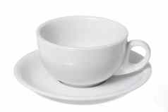 孤立的白色卡布奇诺咖啡杯白色背景