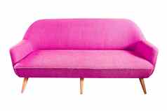粉红色的沙发孤立的剪裁路径