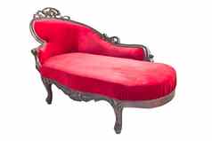奢侈品红色的沙发孤立的