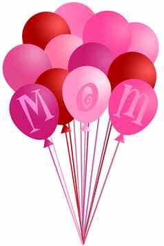 母亲一天妈妈粉红色的气球