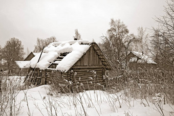 木房子冬天雪
