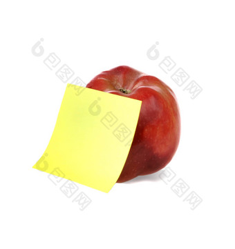 红色的苹果清晰的<strong>黄色</strong>的<strong>信纸</strong>