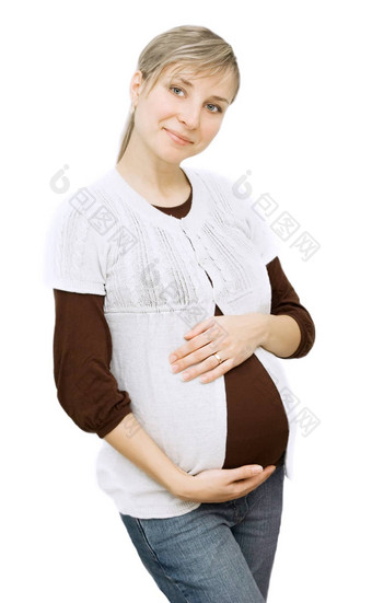 怀孕了女人微笑