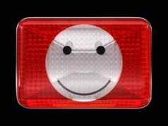 笑脸表情符号红色的按钮头灯