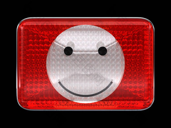 <strong>笑脸表情</strong>符号红色的按钮头灯