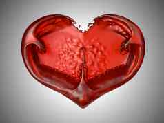 爱浪漫红色的液体心形状