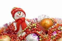 圣诞节有趣的白色雪人装饰球