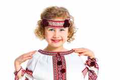 女孩乌克兰国家服装