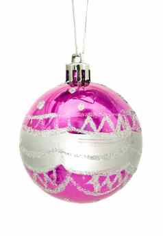 圣诞节单粉红色的装饰球