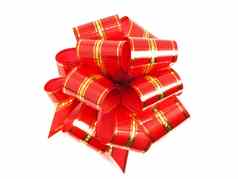 红色的条纹状的假期丝带礼物礼物
