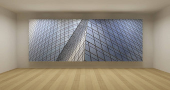空房间现代玻璃建筑图片艺术概念