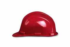 红色的施工头盔孤立的