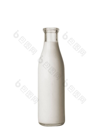 牛奶瓶孤立的白色