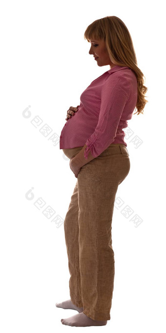 轮廓怀孕了女人