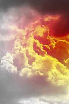 红色的天空世界末日结束世界概念全球气候变暖