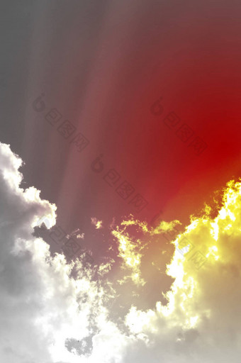 红色的天空世界末日结束世界概念全球气候变暖