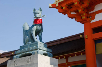 狐狸雕像伏见inari神社《京都议定书》