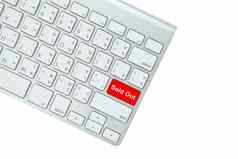 红色的出售按钮电脑键盘孤立的白色引入