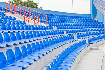 塑料蓝色的座位体育场泰国