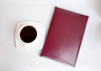 黑色的咖啡棕色（的）笔记本