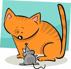 卡通涂鸦猫鼠标