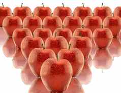 大集团红色的苹果行水平形状