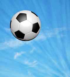 足球球蓝色的天空