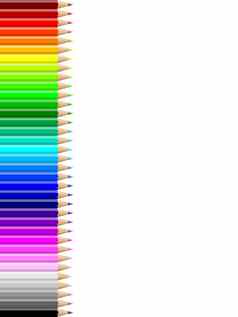 色彩斑斓的铅笔墙白色空笔记本表
