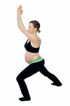 健康的怀孕了女人体操