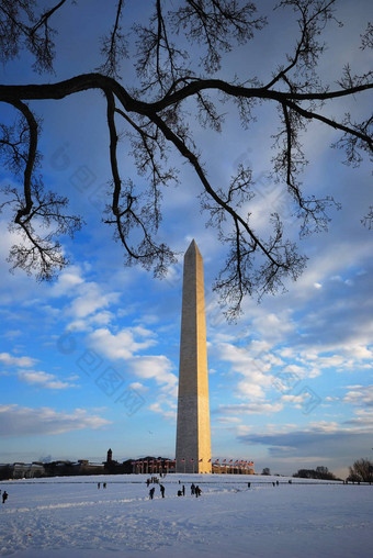 华盛顿纪念碑冬天