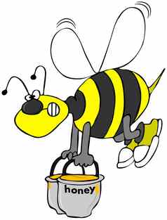 蜜蜂携带锅蜂蜜