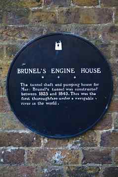 斑块标记位置布鲁内尔的引擎房子