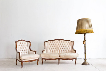 古董奢侈品扶手椅白色房间