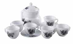 茶能集瓷茶能杯白色背景