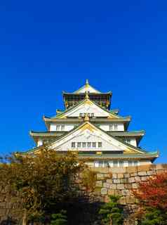 大阪城堡蓝色的天空大阪日本