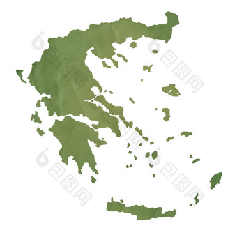 希腊地图绿色纸