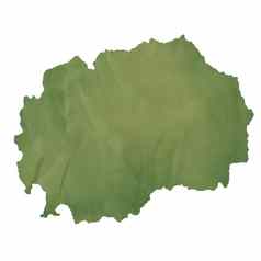 马其顿地图绿色纸