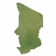 绿色纸地图乍得