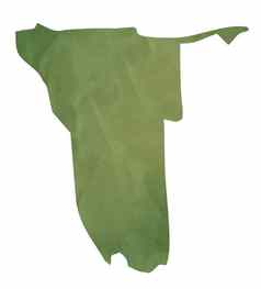 绿色纸地图纳米比亚