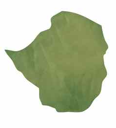 绿色纸地图津巴布韦