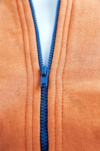 蓝色的<strong>拉链</strong>时尚橙色温暖的穿