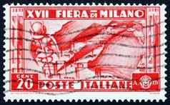 邮资邮票意大利显示地图意大利行业