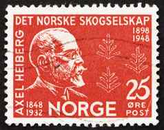 邮资邮票挪威阿克塞尔海伯格挪威外交官