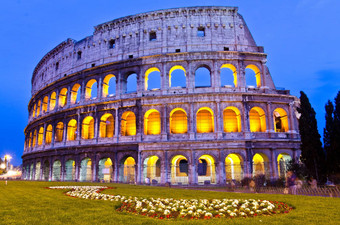 罗马圆形大剧场晚上罗马意大利