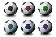 色彩斑斓的足球球孤立的白色背景