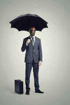 业务男人。伞