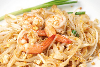 泰国食物风格炒大米面条垫泰国